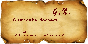 Gyuricska Norbert névjegykártya