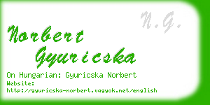 norbert gyuricska business card